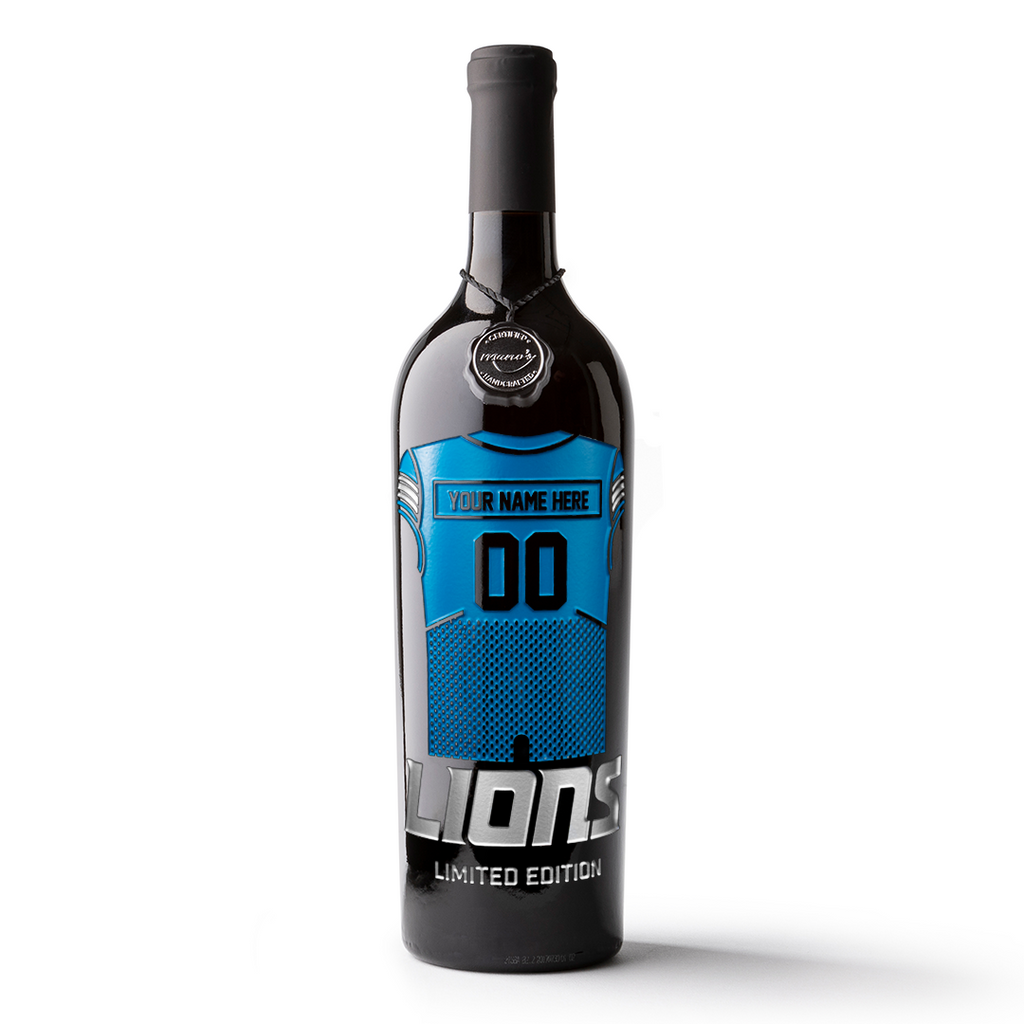 Detroit Lions Custom Jersey Etched Wine