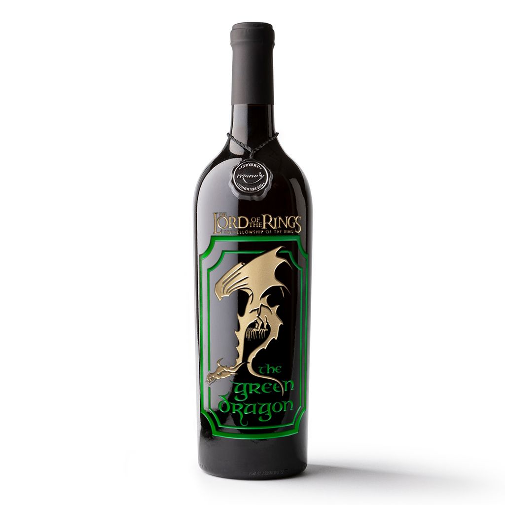 The Lord of the Rings Green Dragon Etched Wine