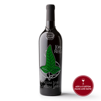 The Lord of the Rings Leaf of Lorien Custom Name Etched Wine