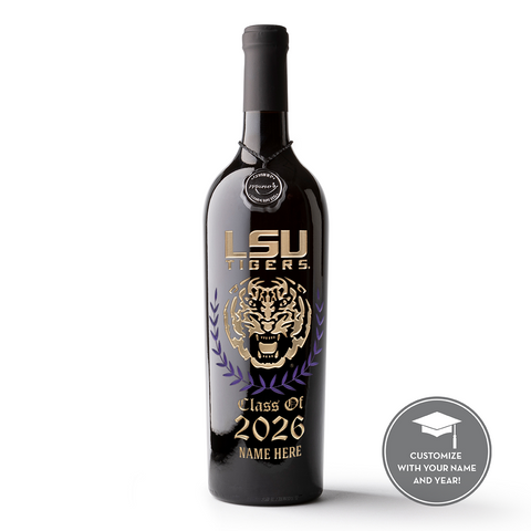 Louisiana State University Custom Alumni Etched Wine