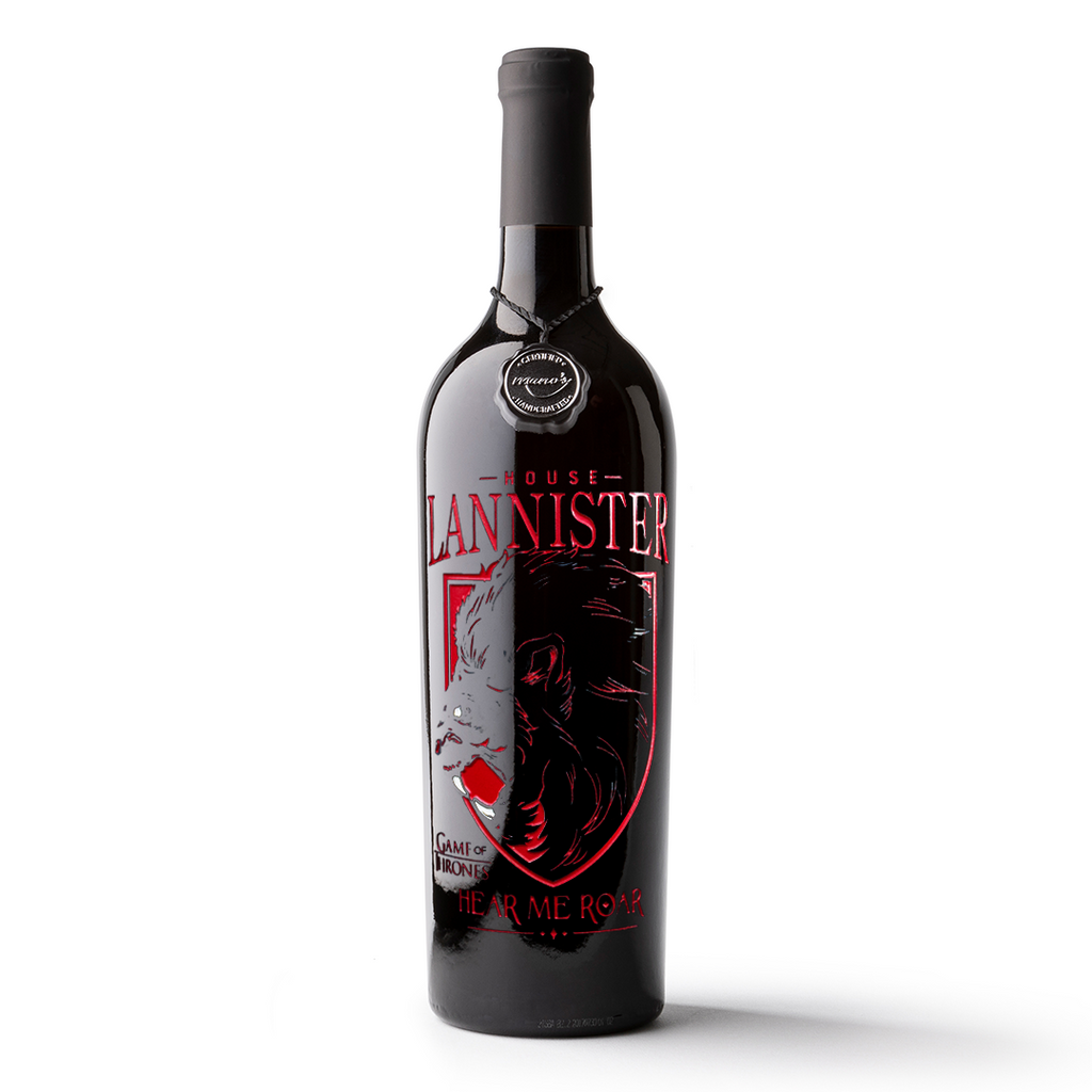 Game of Thrones Lannister Lion Etched Wine