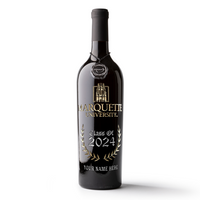 Marquette University Custom Alumni Etched Wine Bottle