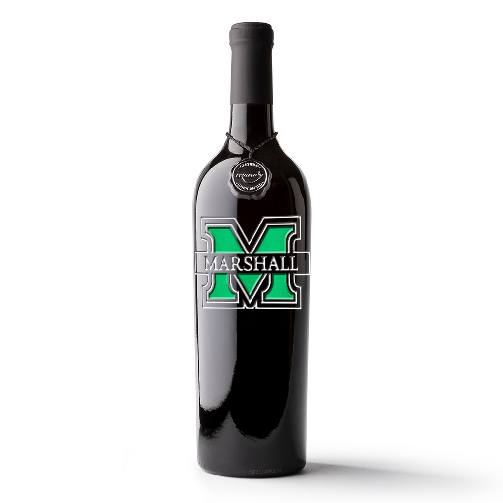 Marshall University Etched Wine