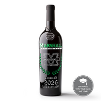 Marshall University Custom Alumni Etched Wine