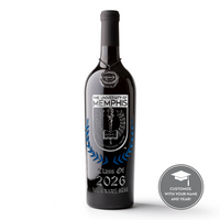 University of Memphis Custom Alumni Etched Wine