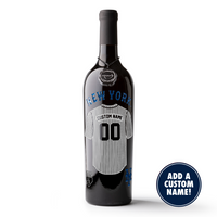 Mano's Wine New York Mets Custom Jersey Etched Wine bottle