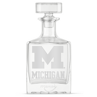 Empty University of Michigan Logo Decanter from Mano's Wine