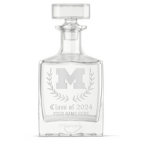 Empty University of Michigan Custom Alumni Decanter from Mano's Wine