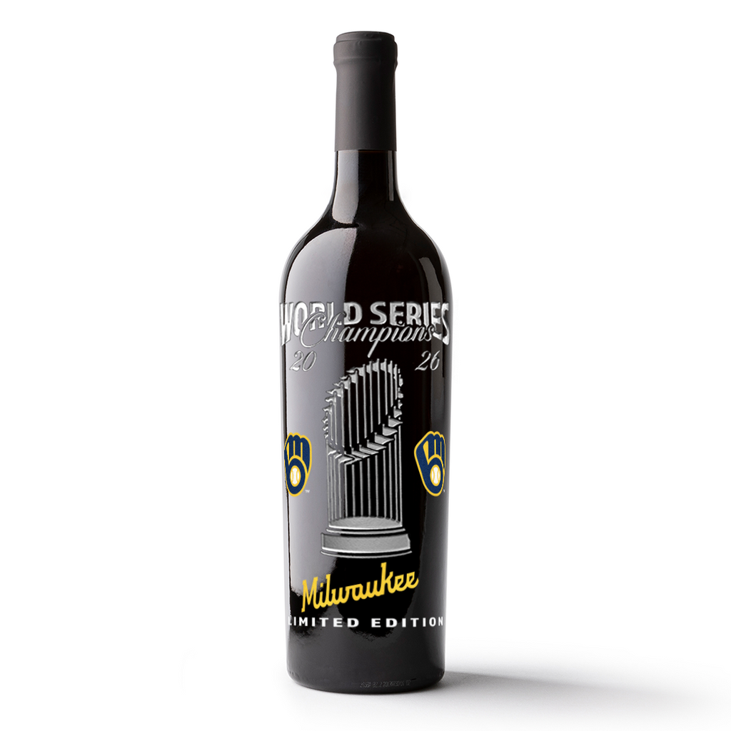 Milwaukee Brewers 2026 World Series Champions Trophy Etched Wine