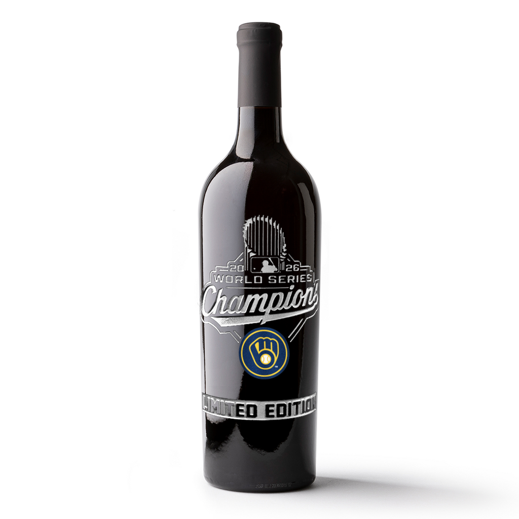 Milwaukee Brewers 2026 World Series Champions Logo Etched Wine