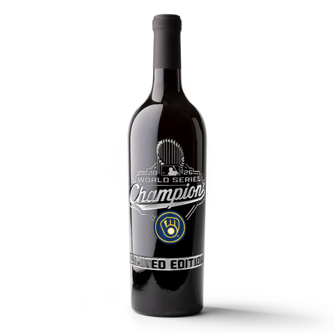 Milwaukee Brewers 2026 World Series Champions Logo Etched Wine