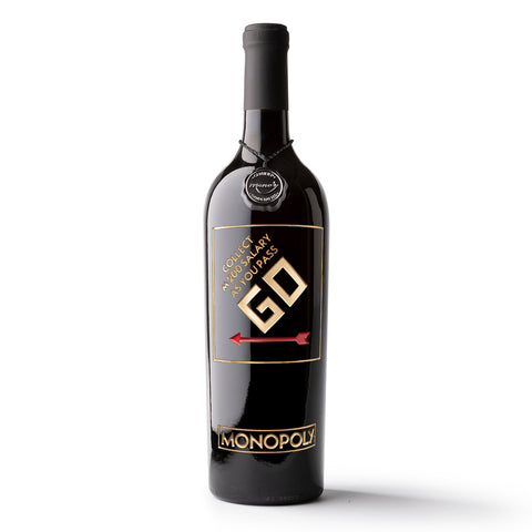 Monopoly Pass GO Etched Wine