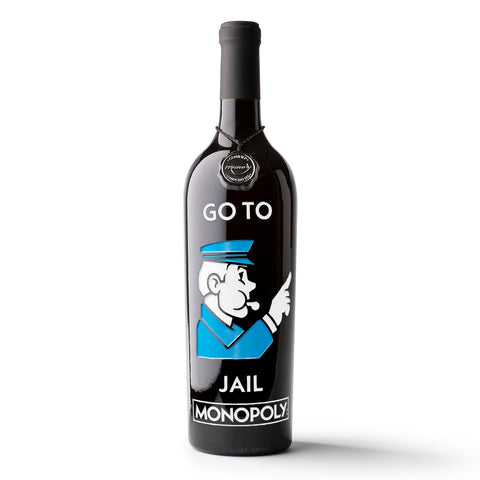 Monopoly Go To Jail Etched Wine