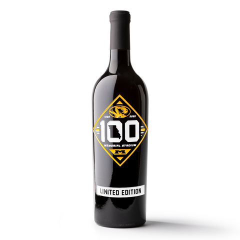 University of Missouri Memorial Stadium 100 Year Etched Wine