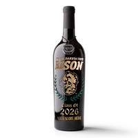 North Dakota State Custom Alumni Etched Wine