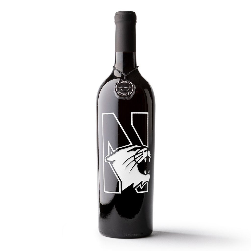 Northwestern University Wildcats Etched Wine