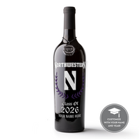 Northwestern University Custom Alumni Etched Wine