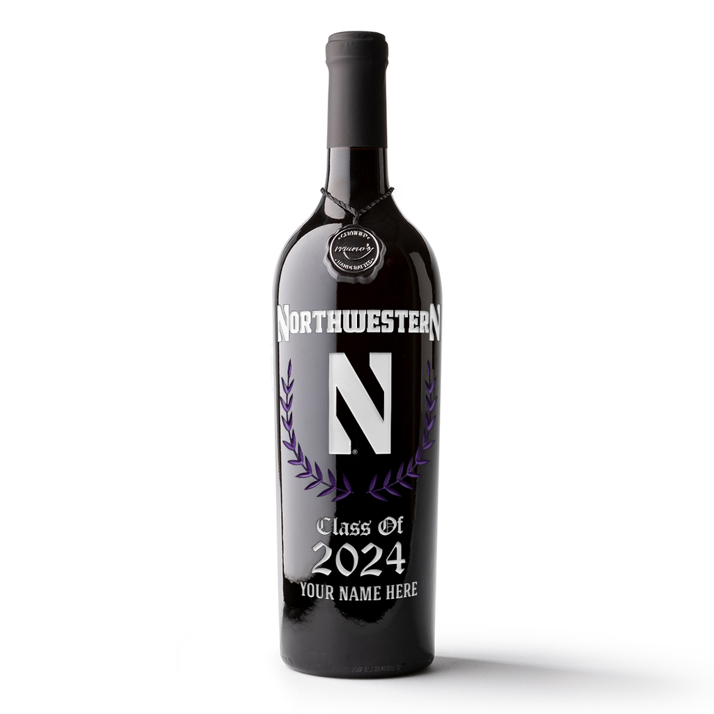 Northwestern University Custom Alumni Etched Wine