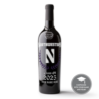 Northwestern University Custom Alumni Etched Wine