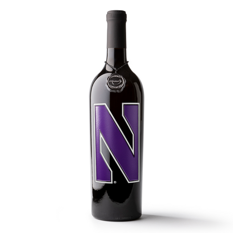 Northwestern University Logo Etched Wine