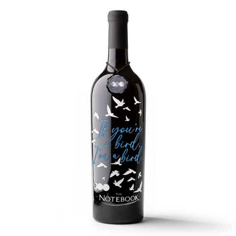 The Notebook Bird Quote Etched Wine