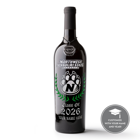 Northwest Missouri State Custom Alumni Etched Wine