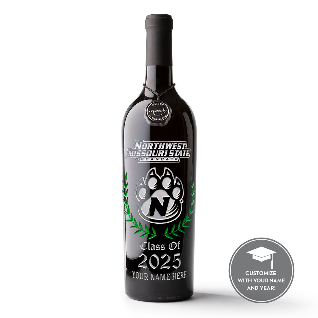 Northwest Missouri State Custom Alumni Etched Wine