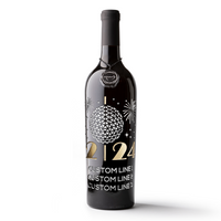 2024 Ball Drop Custom New Years Etched Wine