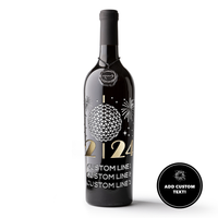2024 Ball Drop Custom New Years Etched Wine