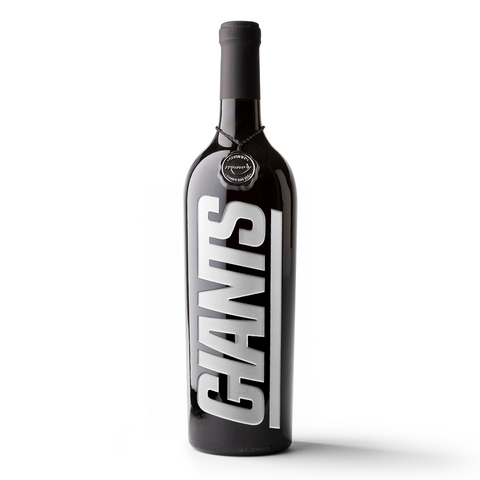 New York Giants Logo Etched Wine