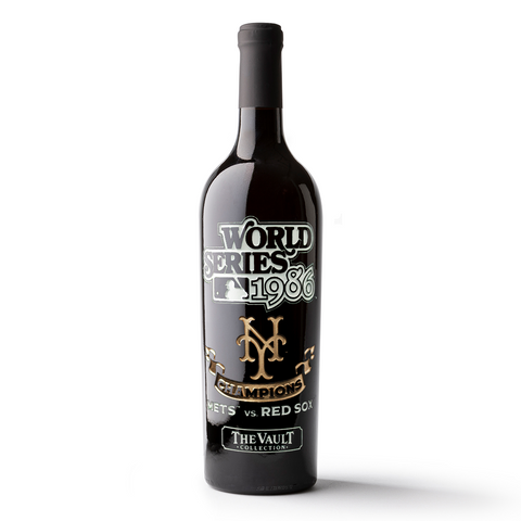 New York Mets 1986 World Series Vault Etched Wine