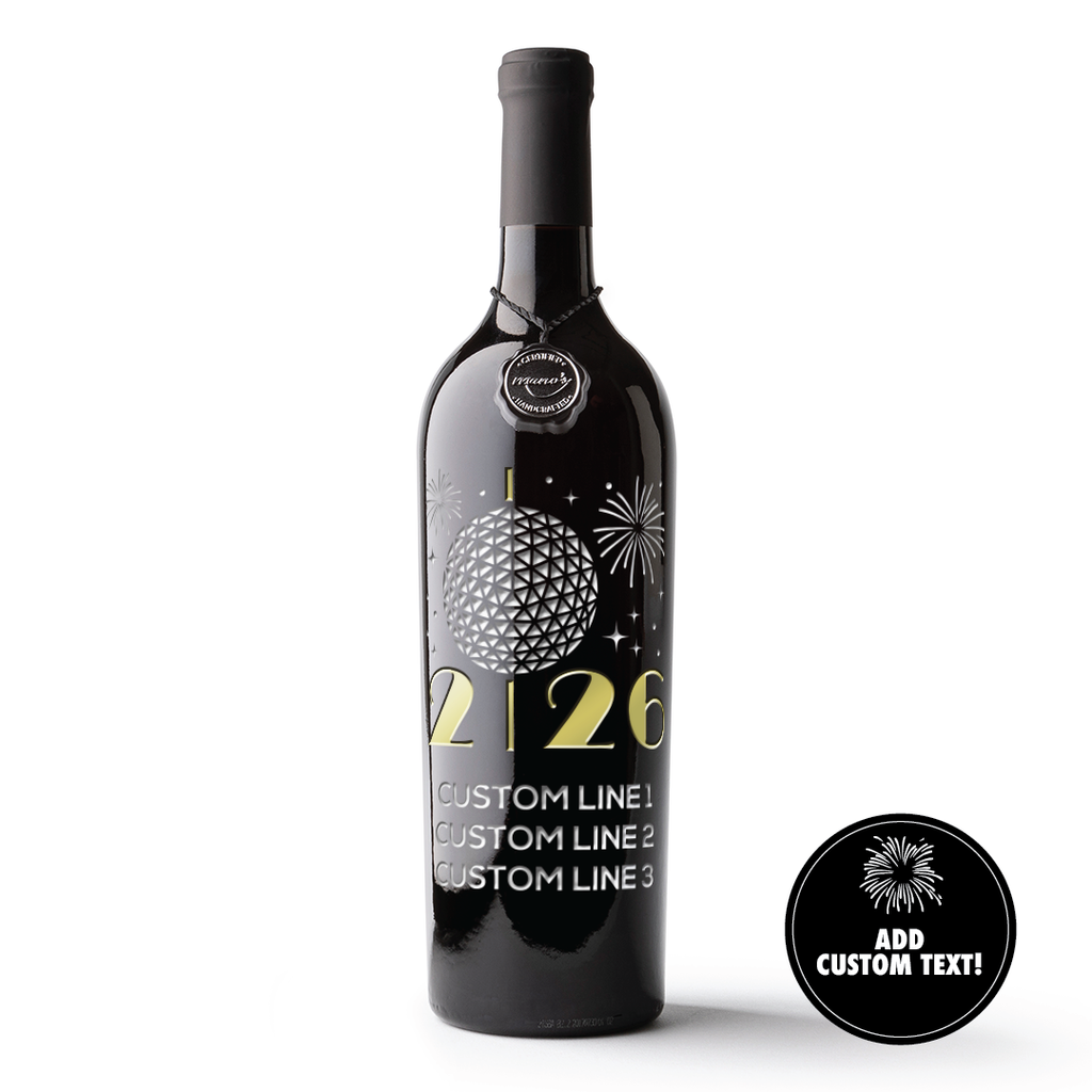 2026 Ball Drop Custom New Years Etched Wine