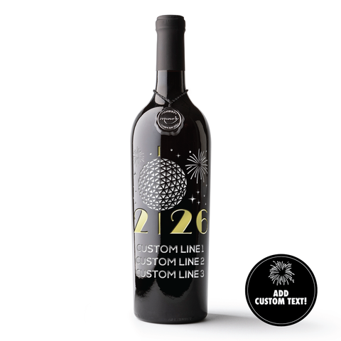 2026 Ball Drop Custom New Years Etched Wine
