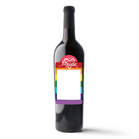 Traditional Pride Flag Custom Photo Label Wine