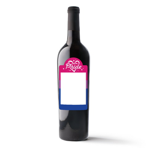 Bisexual Pride Flag Custom Photo Label Wine