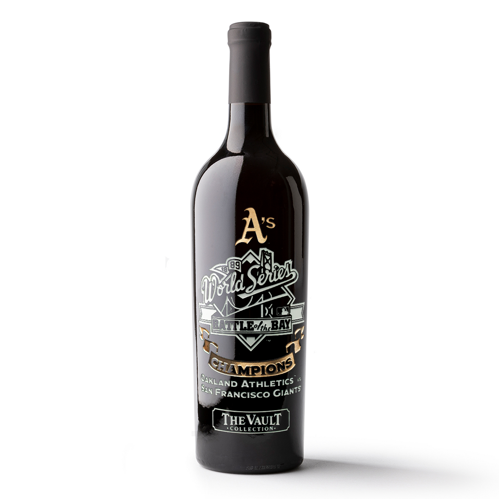 Oakland Athletics 1989 World Series Vault Etched Wine