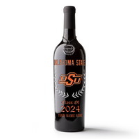 Oklahoma State University Custom Alumni Etched Wine