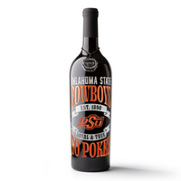 Oklahoma State University Go Pokes Etched Wine