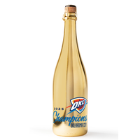 OKC 2025 basketball champions gold bubbly wine bottle from Mano's Wine
