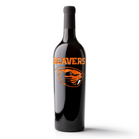 Oregon State Beavers Logo Etched Wine