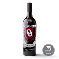 University of Oklahoma Custom Alumni Etched Wine