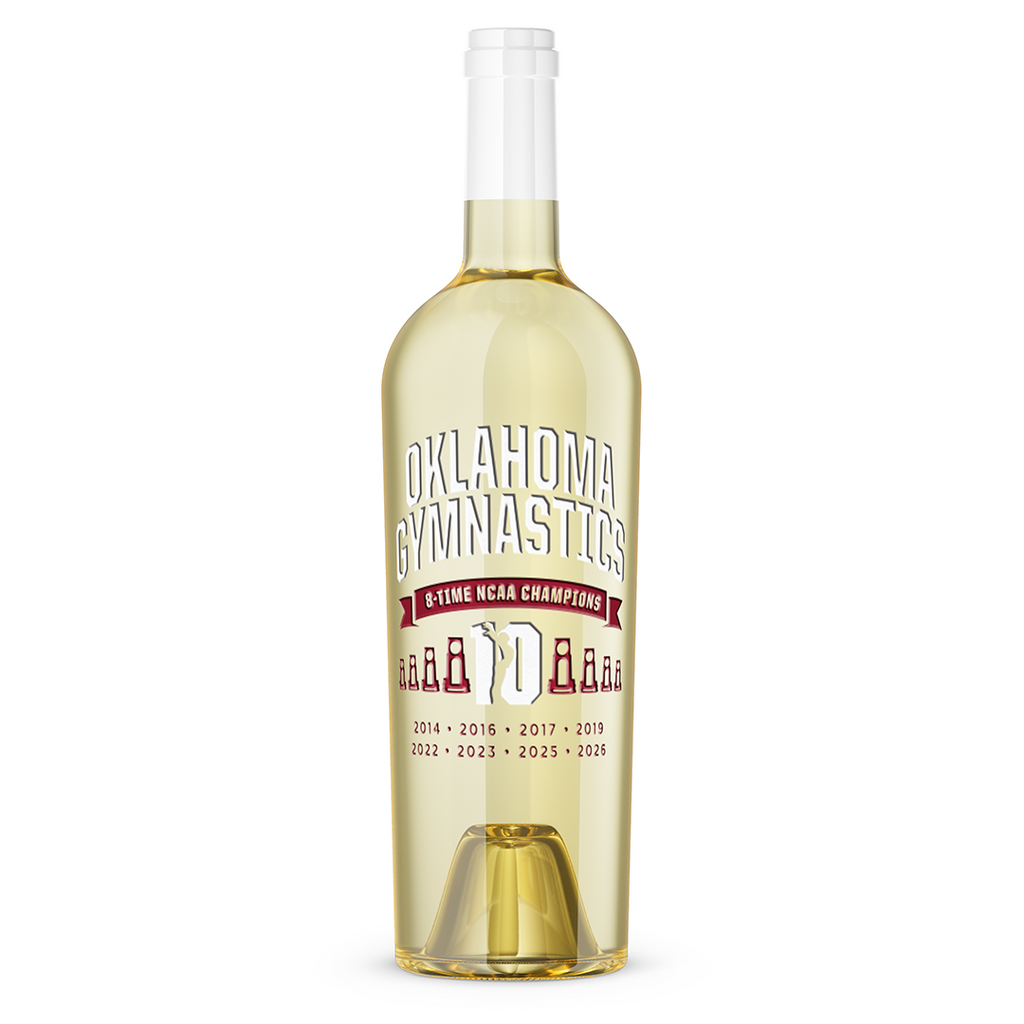 OU 8x Gymnastics Champions Etched Chardonnay
