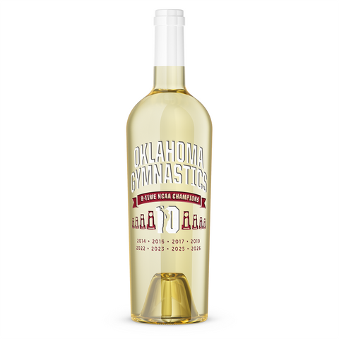 OU 8x Gymnastics Champions Etched Chardonnay