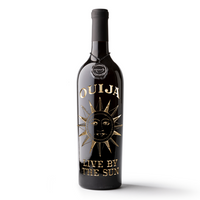 Ouija "Live By The Sun" Etched Wine Bottle