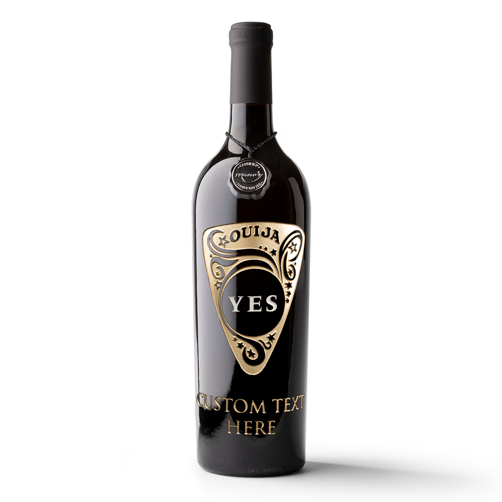 Ouija "Yes" Planchette Custom Wine Bottle