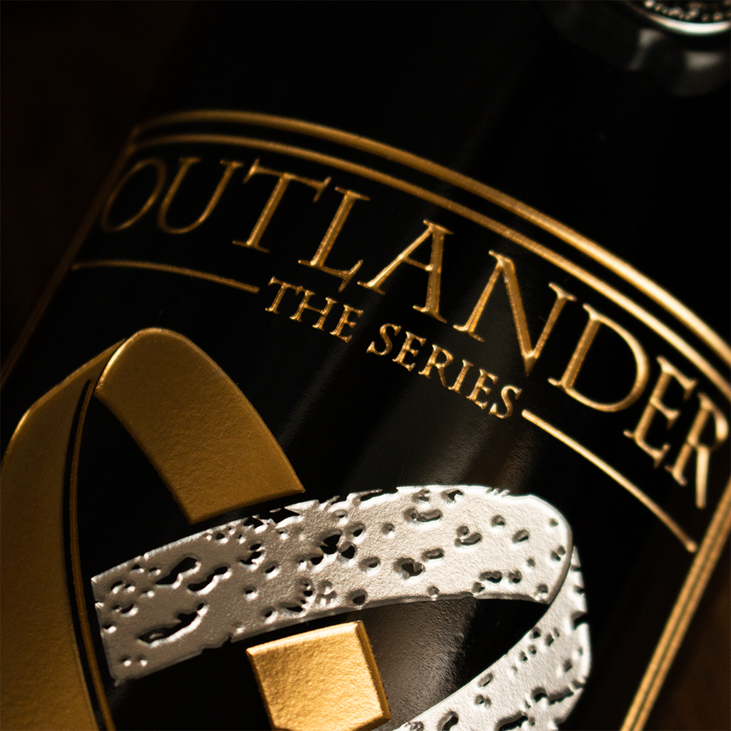 Outlander Wedding Rings Etched Wine Bottle