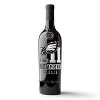Philadelphia Eagles 2017 World Champions Etched Wine