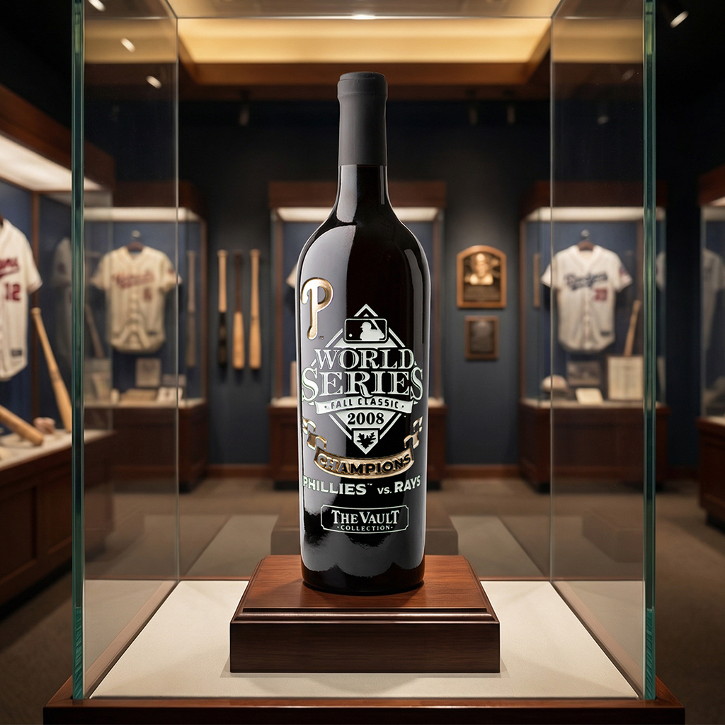 Philadelphia Phillies 2008 World Series Vault Etched Wine