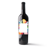 Rainbow Burst Custom Photo Label Wine