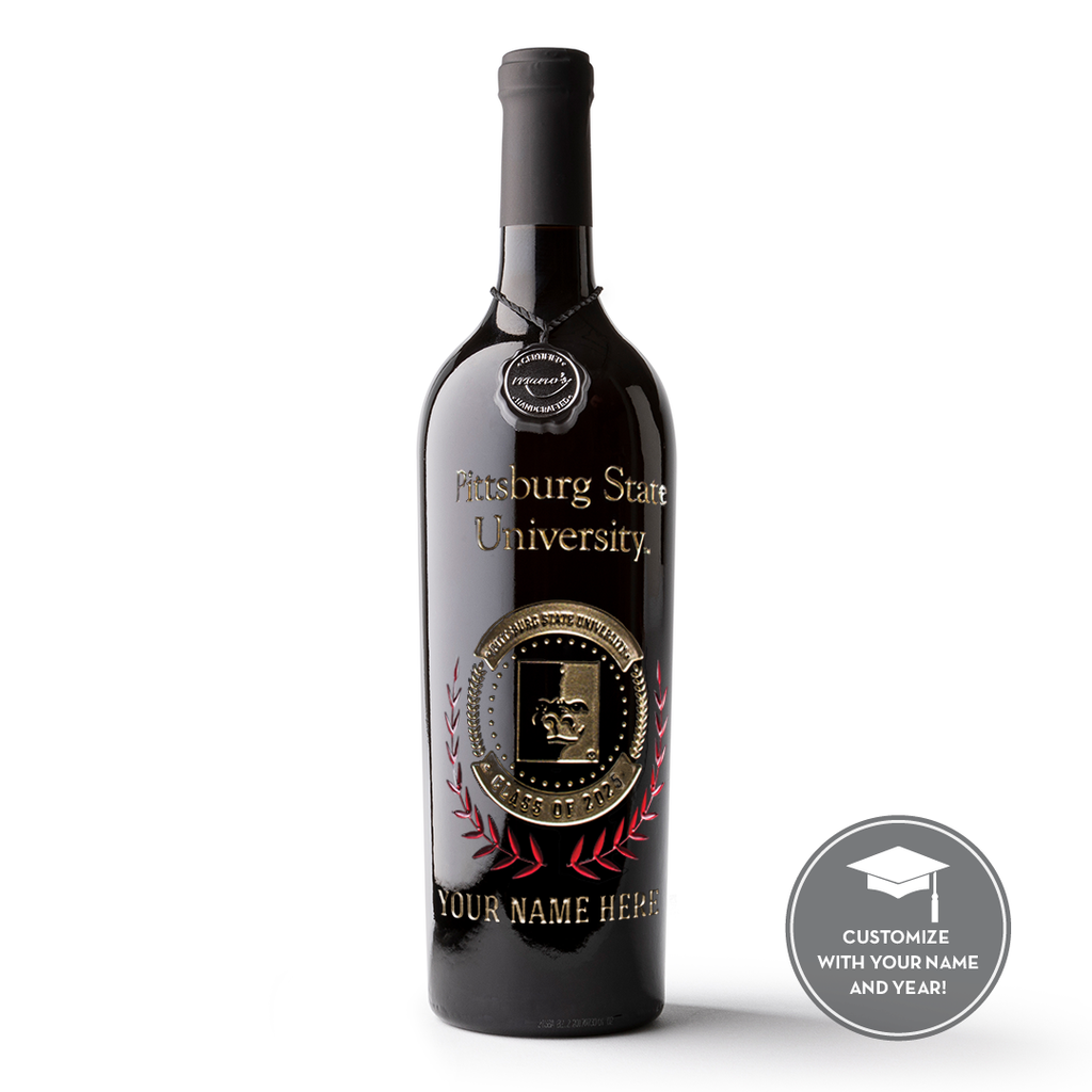 Pittsburg State University Custom Alumni Wine Bottle